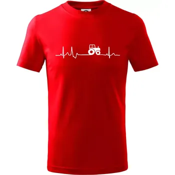 Chlapecké tričko Traktor EKG - Tričko dětské bavlněné - 122 cm/6 let ( Červená )