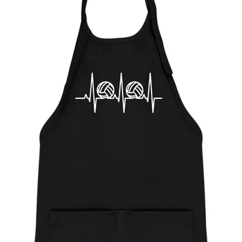 Kuchyňská zástěra Volejbal ekg - Dětská zástěra na vaření - Univerzální velikost ( Černá )
