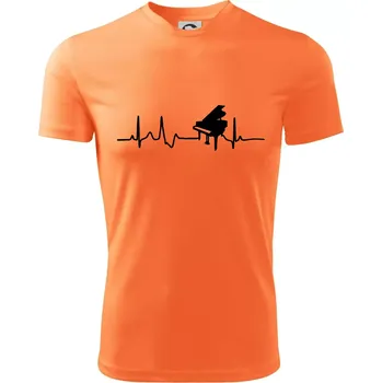 Chlapecké tričko Piano ekg - křídlo - Dětské triko sportovní (dresovina) - 122 cm/6 let ( Neon mandarine )