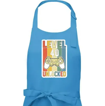 Kuchyňská zástěra Gaming narozeniny 40 - Pánská zástěra na vaření - Univerzální velikost ( Světlý tyrkys )