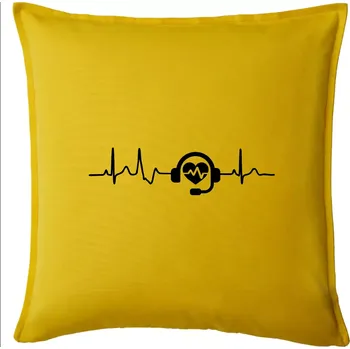 Polštář EKG tísňová linka - Polštář 50x50 - 50x50 - Pouze potah ( Žlutá )