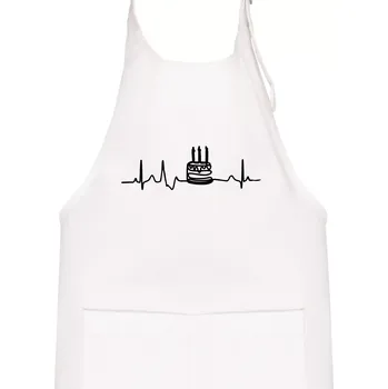 Kuchyňská zástěra Ekg dort - Dětská zástěra na vaření - Univerzální velikost ( Bílá )