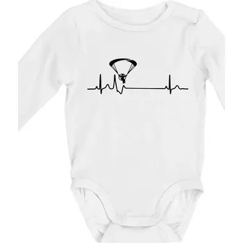 Kojenecké oblečení EKG paramotor - Body kojenecké s dlouhým rukávem - Dlouhý r. do 3 měs ( Bílá )