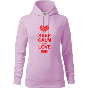 Dámská mikina Keep calm and love me - Mikina dámská Cape s kapucí - XS ( Orchid )