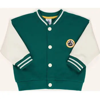 Dámský blejzr Petit Bateau College Bunda pro miminko, petrolejová / bílá, 67