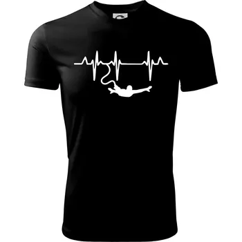 EKG bungee jumping - Dětské triko sportovní (dresovina) - 158 cm/12 let ( Černá )