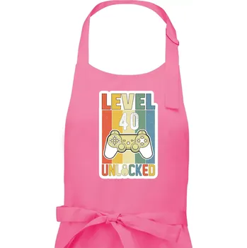 Kuchyňská zástěra Gaming narozeniny 40 - Pánská zástěra na vaření - Univerzální velikost ( Růžová )