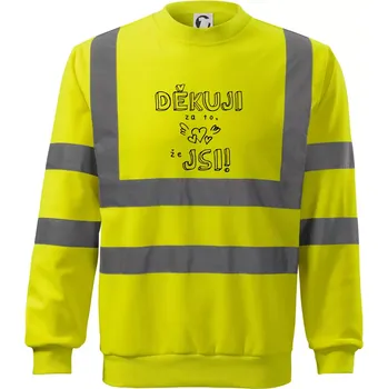 Pánská mikina Děkuji za to, že jsi - Reflexní mikina - XL ( Neonově žlutá )