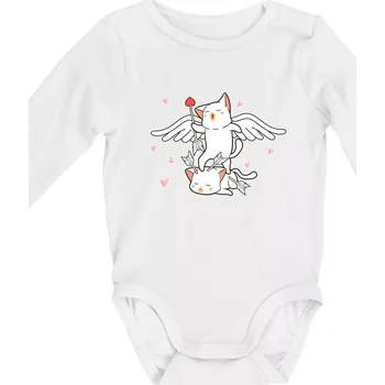 Kočky Amorův šíp - Body kojenecké s dlouhým rukávem - Dlouhý r. do 3 měs ( Bílá )