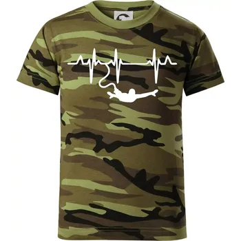 EKG bungee jumping - Dětské maskáčové triko - 104-110cm / 3-4 roky ( Zelený maskáč )