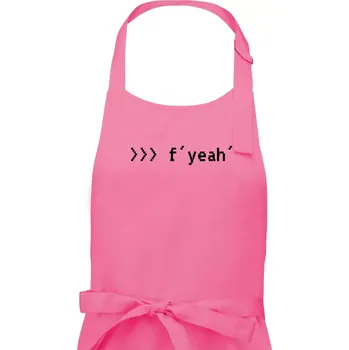 Kuchyňská zástěra Python f yeah - Dámská zástěra na vaření - Univerzální velikost ( Růžová )