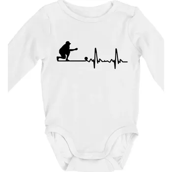 EKG petanque - Body kojenecké s dlouhým rukávem - Dlouhý r. do 3 měs ( Bílá )