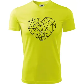 Srdce geometrie - Dětské triko sportovní (dresovina) - 146 cm/10 let ( Neonově žlutá )
