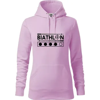 Dámská mikina Biathlon terč a hůlky - Mikina dámská Cape s kapucí - S ( Orchid )