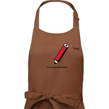 Kuchyňská zástěra Let's draw some future - Pánská zástěra na vaření - Univerzální velikost ( Kakaová )