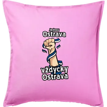 Polštář Jednou Ostrava vždycky Ostrava - Polštář 50x50 - 50x50 - Pouze potah ( Růžová )