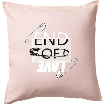 Polštář End of love - Polštář 50x50 - 50x50 - Pouze potah ( Světle růžová )