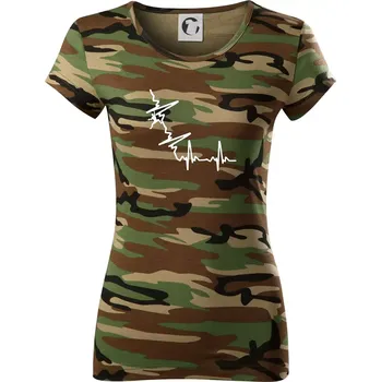 EKG bouldering - Dámské maskáčové triko - XS ( Hnědý maskáč )