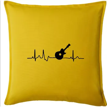 Polštář EKG akustická kytara - Polštář 50x50 - 50x50 - Pouze potah ( Žlutá )