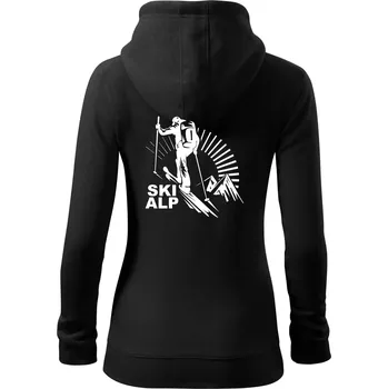 Dámská mikina Skialp trip - Dámská mikina trendy zipper s kapucí - XS ( Černá )