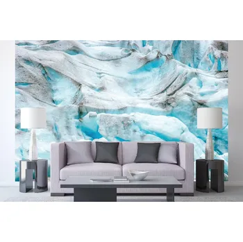 Fototapeta DIMEX | Samolepicí vliesová fototapeta na zeď Ledovec Nigardsbreen MA-5-3091 | 375 x 250 cm | modrá, bílá, šedá + Samolepicí vliesová fototapeta na stěnu DIMEX Ledovec Nigardsbreen MA53091 v rozměru 375 x 250 cm