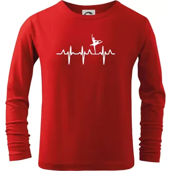 Chlapecké tričko EKG balet - Triko dětské Long Sleeve - 122 cm/6 let ( Červená )