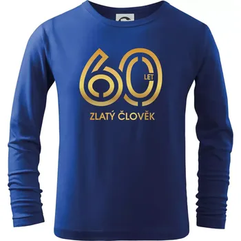 Chlapecké tričko 60 let zlatý člověk - Triko dětské Long Sleeve - 146 cm/10 let ( Královská modrá )