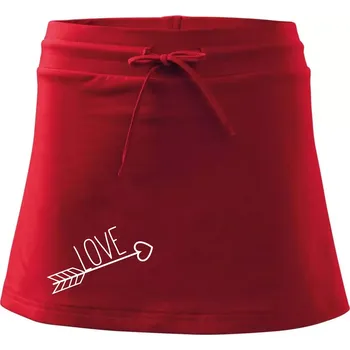 Dámská sukně Love šíp - Sportovní sukně - two in one - M ( Červená )