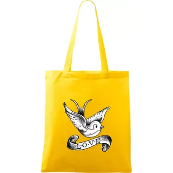 Love holubice - kreslená - Taška bavlněná - 42 x 38 cm ( Žlutá )