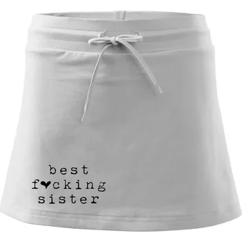 Dámská sukně Best fucking sister - Sportovní sukně - two in one - XS ( Bílá )