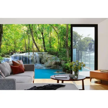 Fototapeta DIMEX | Samolepicí vliesová fototapeta na zeď Kanchanaburi Thajsko MA-5-3185 | 375 x 250 cm | zelená, modrá, bílá + Samolepicí vliesová fototapeta na stěnu DIMEX Kanchanaburi Thajsko MA53185 v rozměru 375 x 250 cm