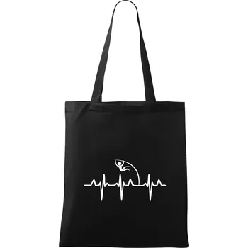 Nákupní taška EKG skok o tyči - Taška bavlněná - 42 x 38 cm ( Černá )