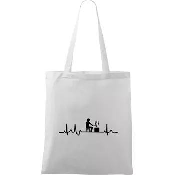 Nákupní taška EKG sauna - Taška bavlněná - 42 x 38 cm ( Bílá )