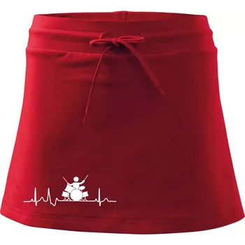 Dámská sukně EKG bubeník - Sportovní sukně - two in one - XS ( Červená )