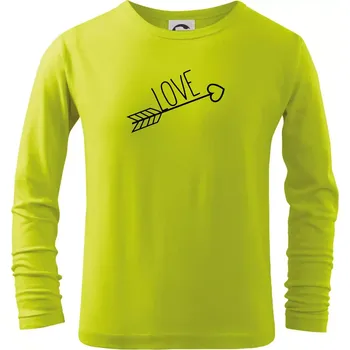 Dětská móda Love šíp - Triko dětské Long Sleeve - 122 cm/6 let ( Limetková )