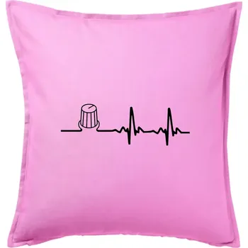 Polštář Muzikant volume EKG - Polštář 50x50 - 50x50 - Pouze potah ( Růžová )