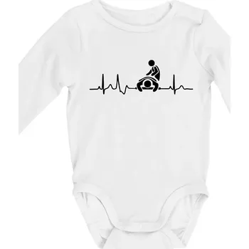 Kojenecký body EKG masáž - Body kojenecké s dlouhým rukávem - Dlouhý r. do 3 měs ( Bílá )