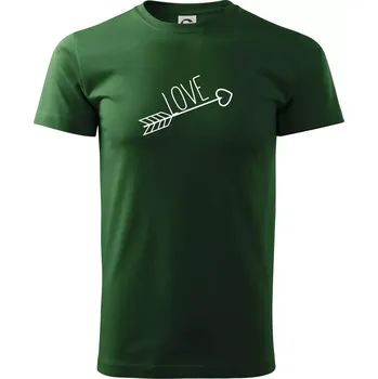 Pánské tričko Love šíp - Triko extra velké (5-8XL) - 5XL ( Lahvově zelená )