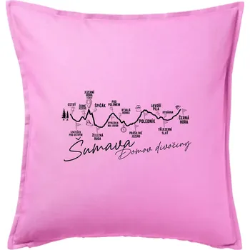 Polštář Šumava - Domov divočiny - Polštář 50x50 - 50x50 - Pouze potah ( Růžová )