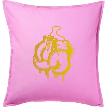 Polštář Box rukavice - zlatý potisk - Polštář 50x50 - 50x50 - Pouze potah ( Růžová )