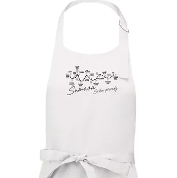 Kuchyňská zástěra Šumava - srdce přírody - Pánská zástěra na vaření - Univerzální velikost ( Bílá )