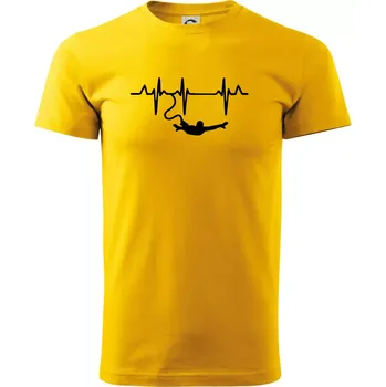 Pánské tričko EKG bungee jumping - Triko extra velké (5-8XL) - 7XL ( Žlutá )