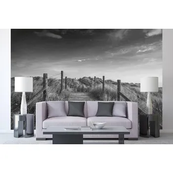 Fototapeta DIMEX | Samolepicí vliesová fototapeta na zeď Krajina za svítání MA-5-3213 | 375 x 250 cm | bílá, černá + Samolepicí vliesová fototapeta na stěnu DIMEX Krajina za svítání MA53213 v rozměru 375 x 250 cm