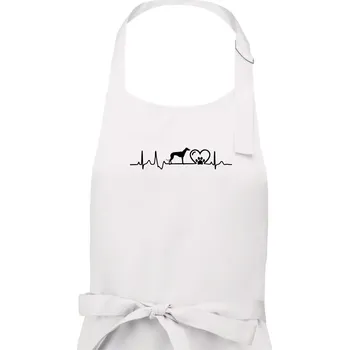 Kuchyňská zástěra Chrt - Ekg - Dámská zástěra na vaření - Univerzální velikost ( Bílá )