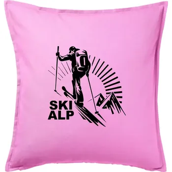 Polštář Skialp trip - Polštář 50x50 - 50x50 - Pouze potah ( Růžová )