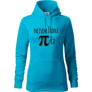 Dámská mikina Nejsem žádná pí - Mikina dámská Cape s kapucí - L ( Světlý tyrkys )