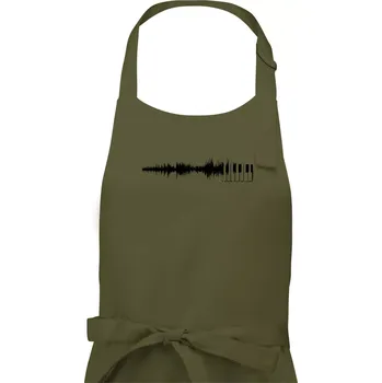 Kuchyňská zástěra Piano ekg - průběh skladby - Pánská zástěra na vaření - Univerzální velikost ( Khaki )