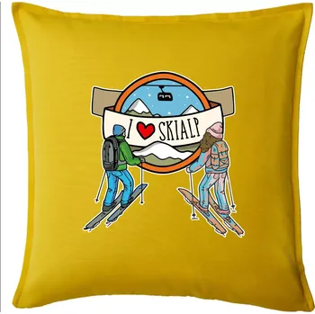 Polštář I love skialp - Polštář 50x50 - 50x50 - Pouze potah ( Žlutá )