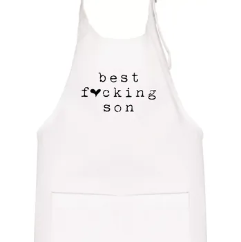Kuchyňská zástěra Best fucking son - Dětská zástěra na vaření - Univerzální velikost ( Bílá )
