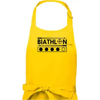 Kuchyňská zástěra Biathlon terč a hůlky - Pánská zástěra na vaření - Univerzální velikost ( Žlutá )